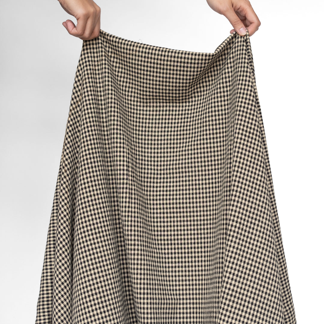 Deadstock Yarn Dyed Cotton Gingham - Black/Sand