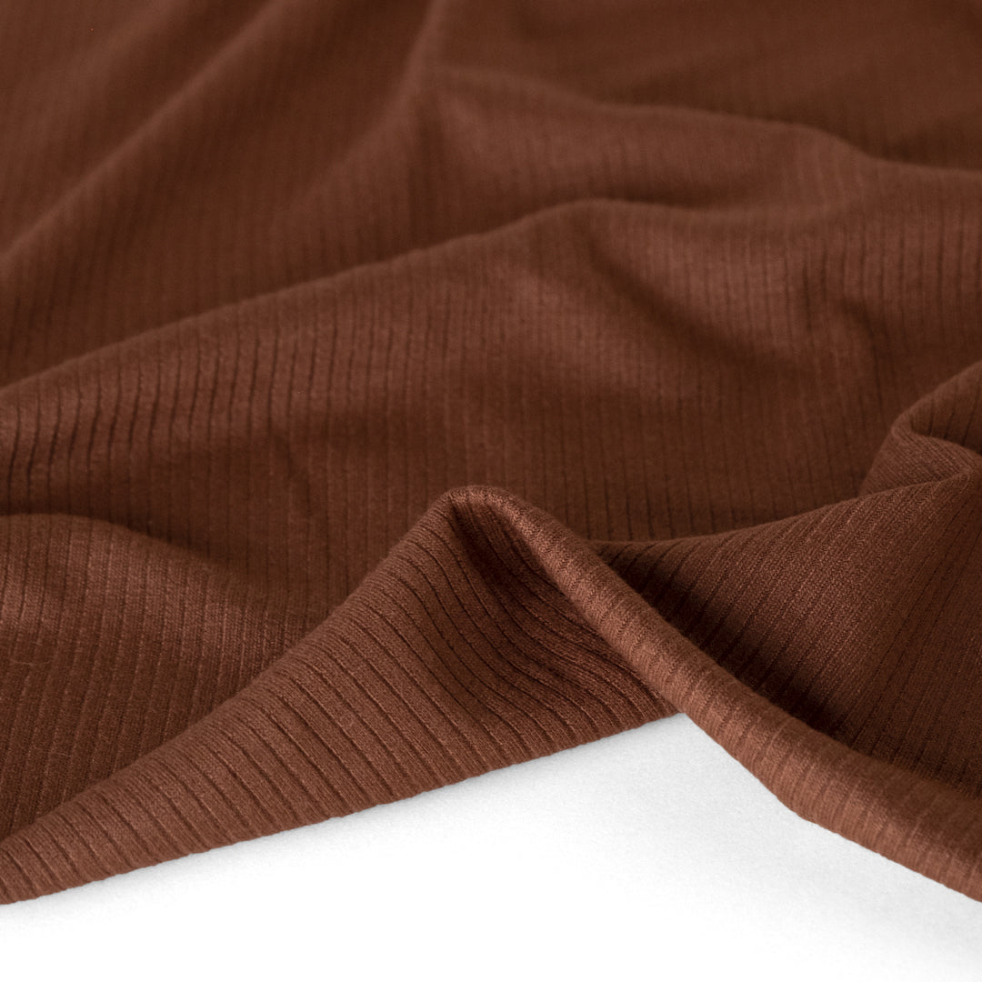 Soft Touch Viscose Rib Knit - Baked Clay