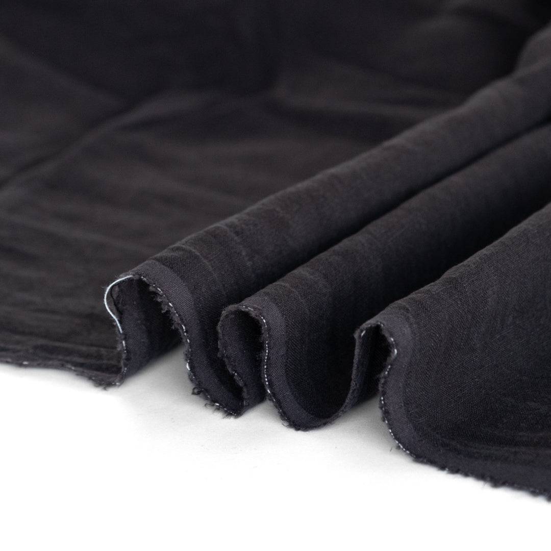 Washed Linen - Black | Blackbird Fabrics