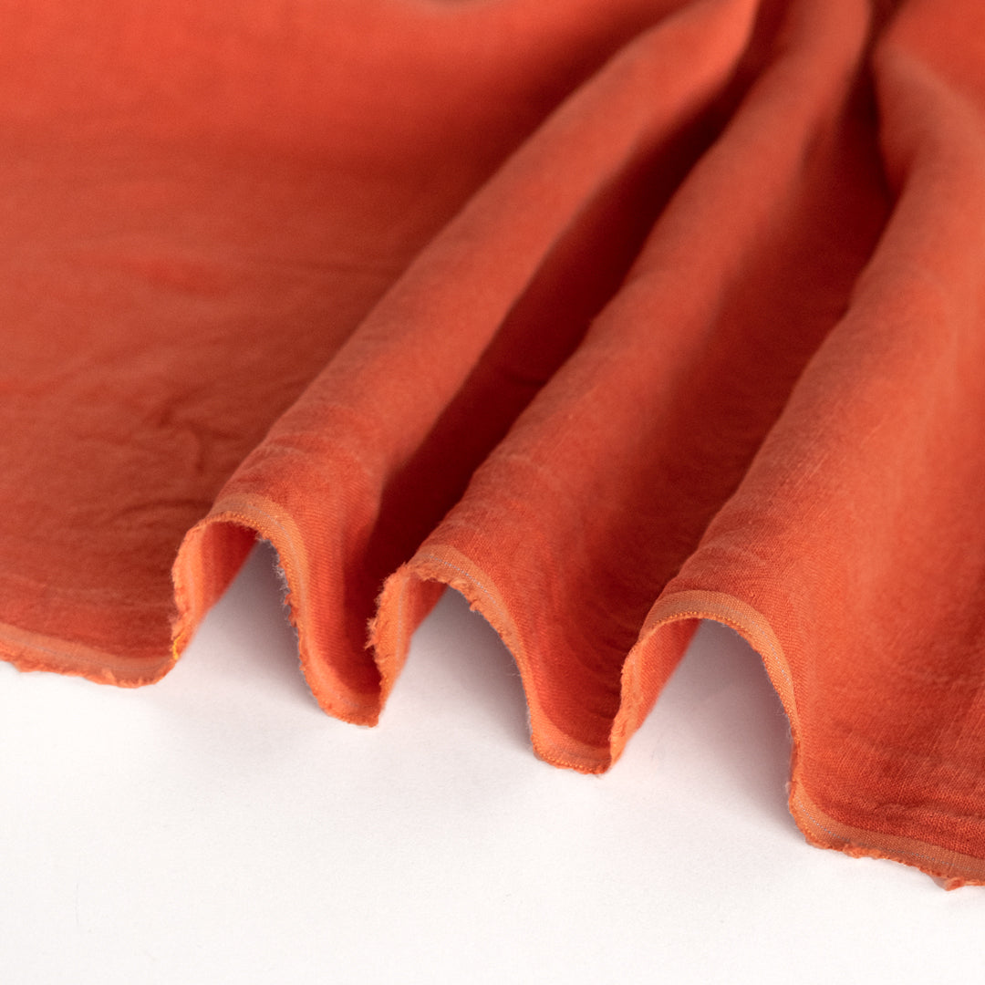 Washed Linen - Blood Orange | Blackbird Fabrics
