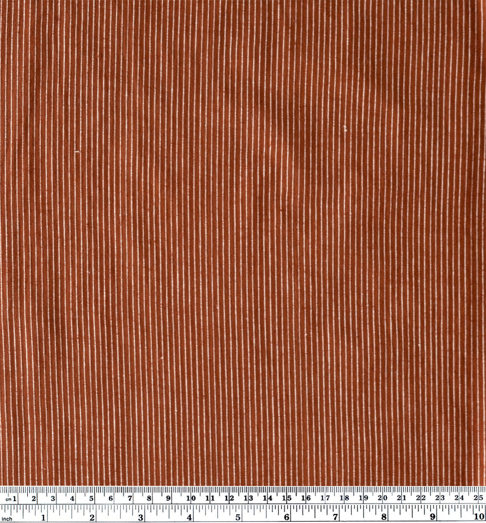 Mini Striped Handwoven Cotton - Spice | Blackbird Fabrics