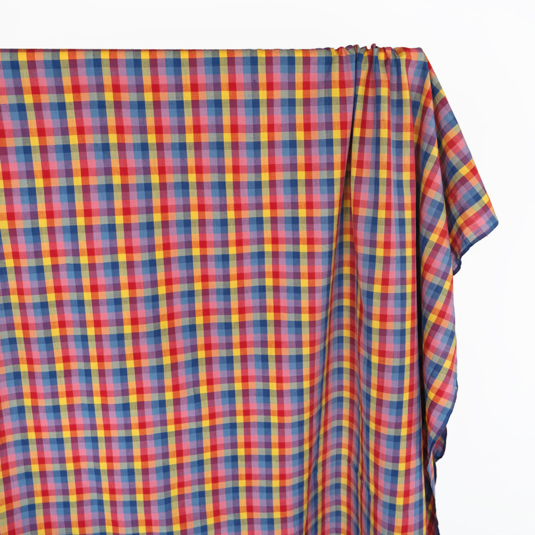 Kaleidoscope Check Lightweight Handwoven Cotton - Rainbow | Blackbird Fabrics