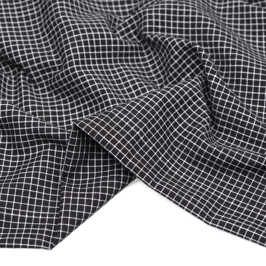 Mini Check Handwoven Cotton - Black/White | Blackbird Fabrics