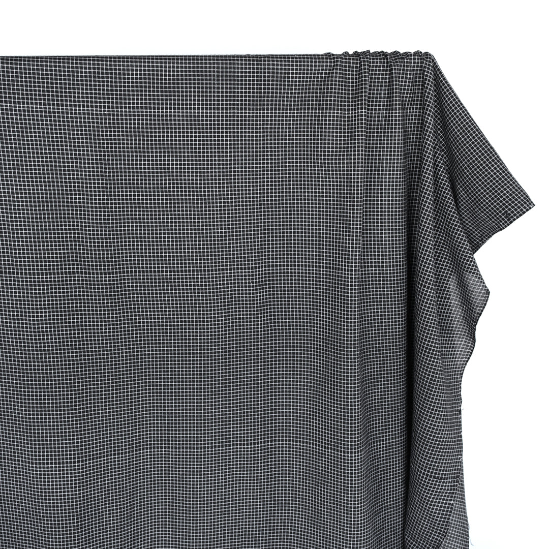 Mini Check Handwoven Cotton - Black/White | Blackbird Fabrics