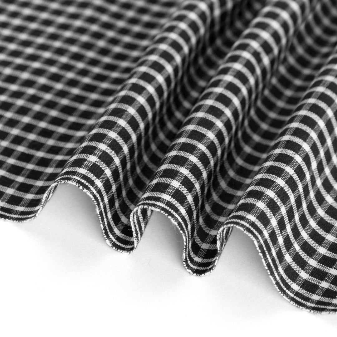 Box Check Handwoven Cotton - Black/White | Blackbird Fabrics