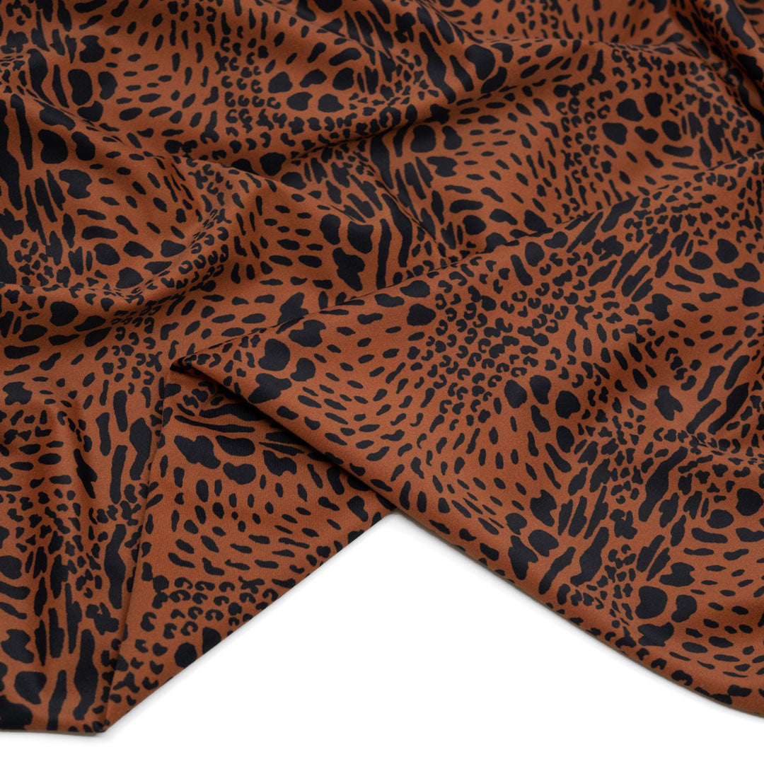 Fierce Feline Recycled Nylon Swim Tricot - Toffee | Blackbird Fabrics
