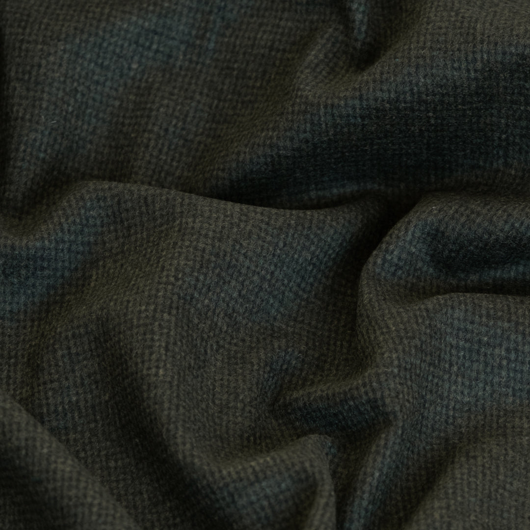 Deadstock Mini Check Wool Suiting - Hunter/Black