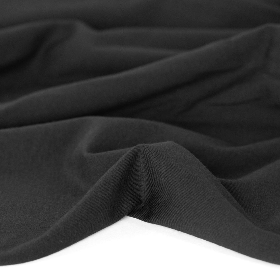 Cotton Modal Jersey Knit - Black | Blackbird Fabrics