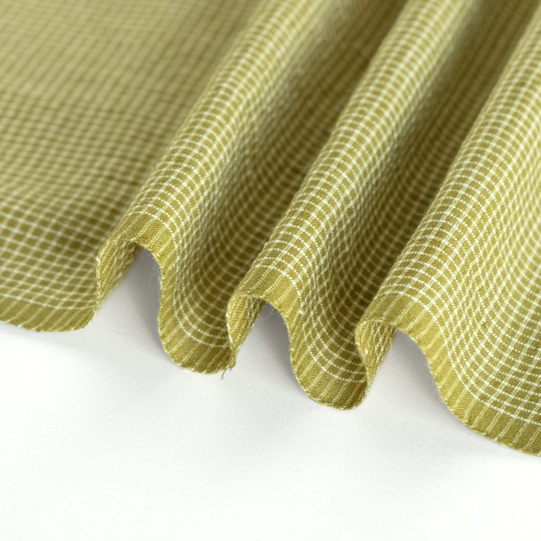 Mini Check Handwoven Cotton - Pickle | Blackbird Fabrics