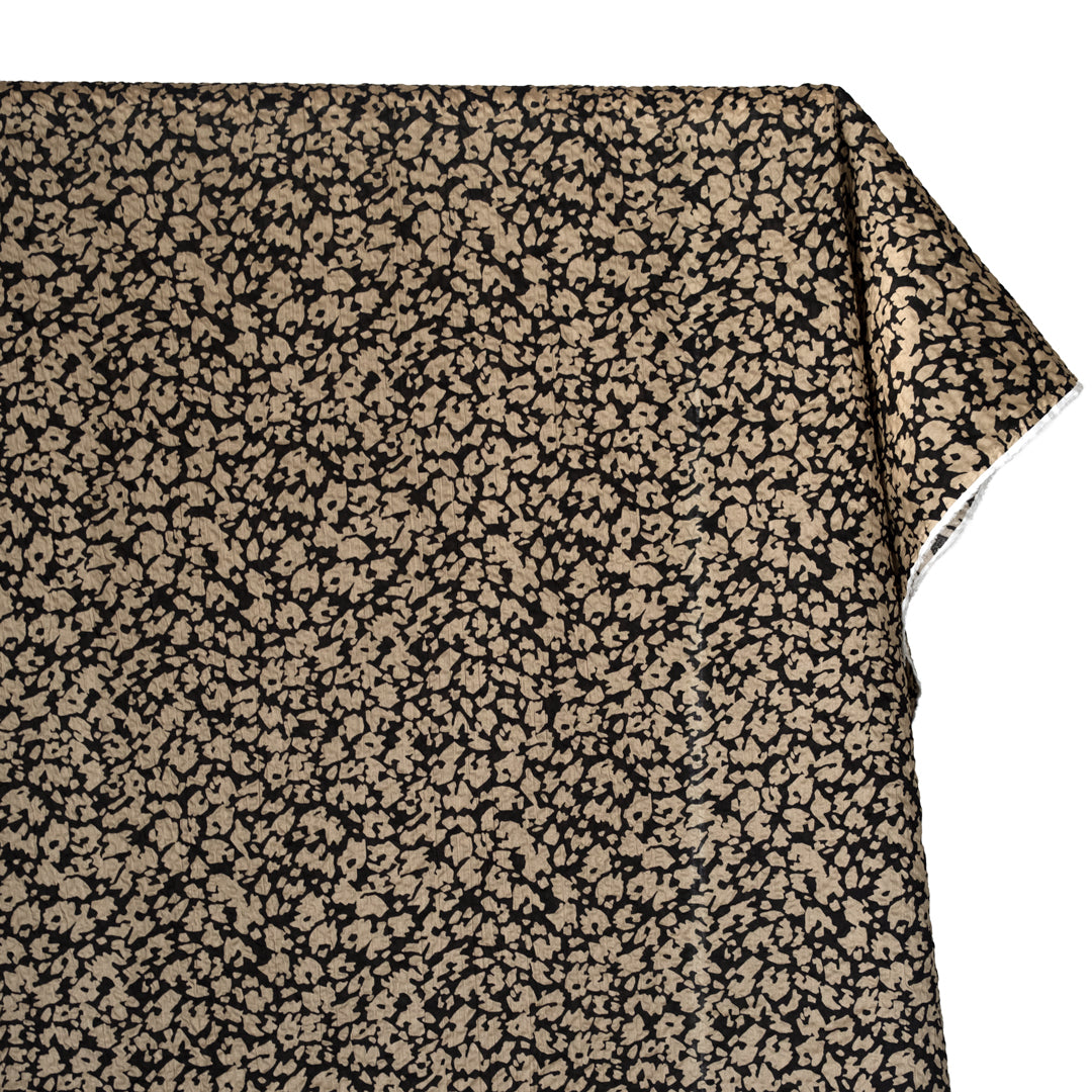 Animal Print Crinkle Cotton - Black/Beige | Blackbird Fabrics