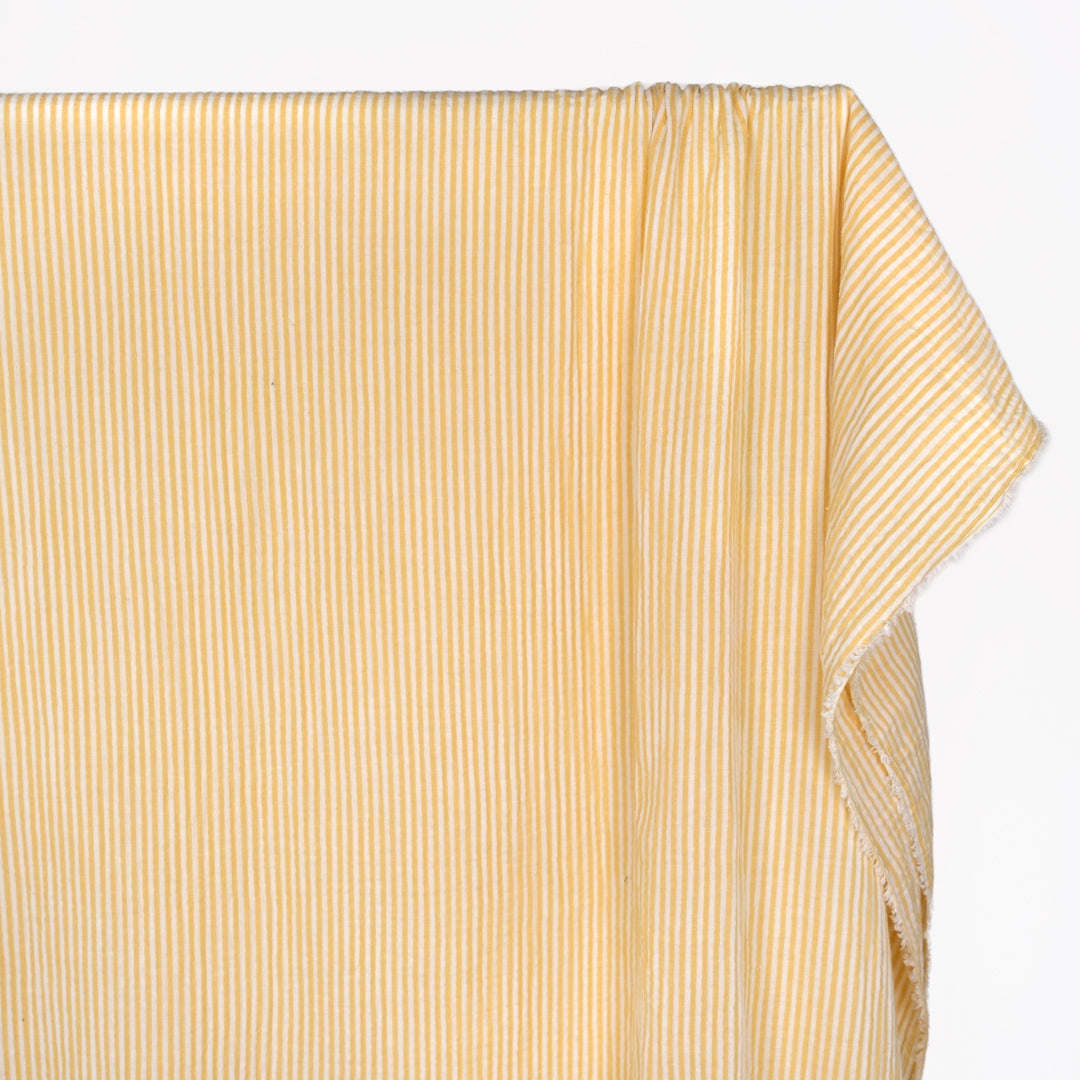 Striped Organic Cotton Double Gauze - Buttercup | Blackbird Fabrics
