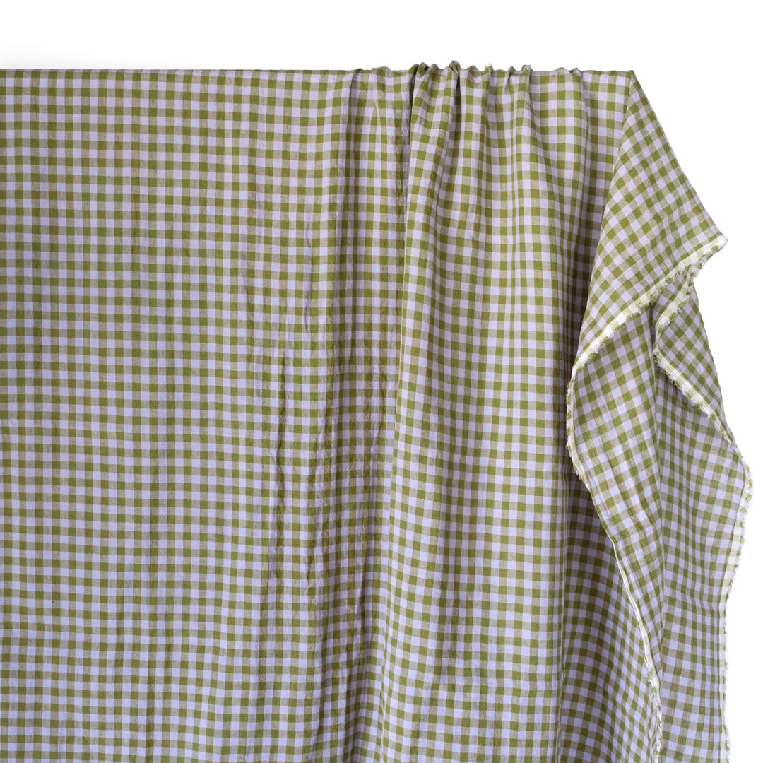 Gingham Stonewashed Linen - Willow