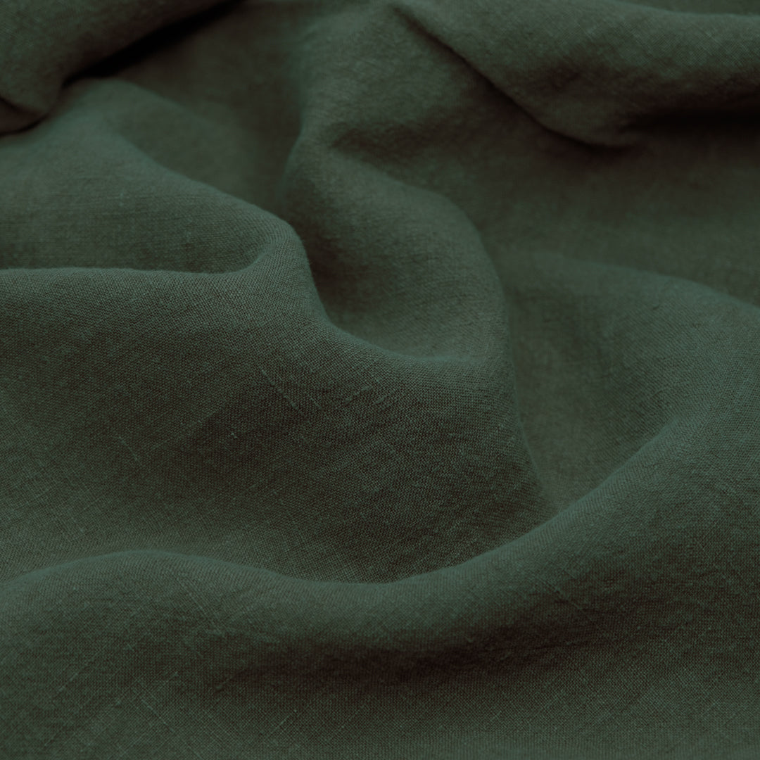 Washed Linen - Midnight Spruce | Blackbird Fabrics