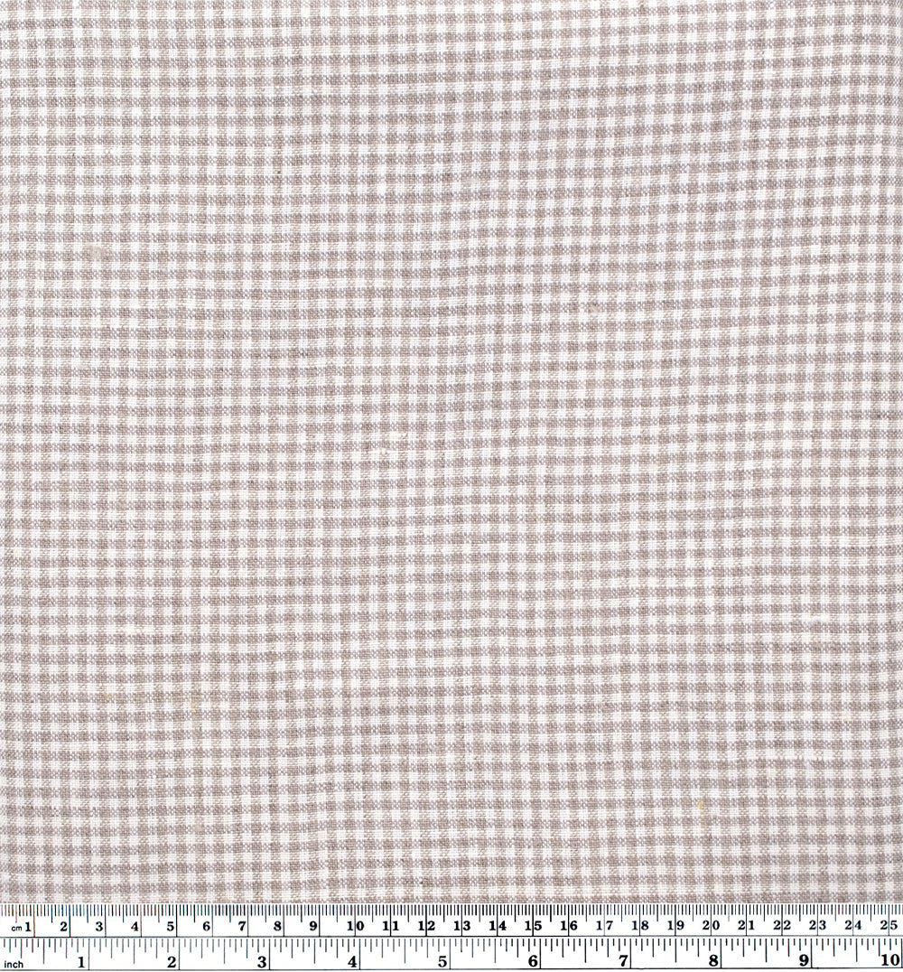 Mini Gingham Yarn Dyed Linen - Pebble | Blackbird Fabrics