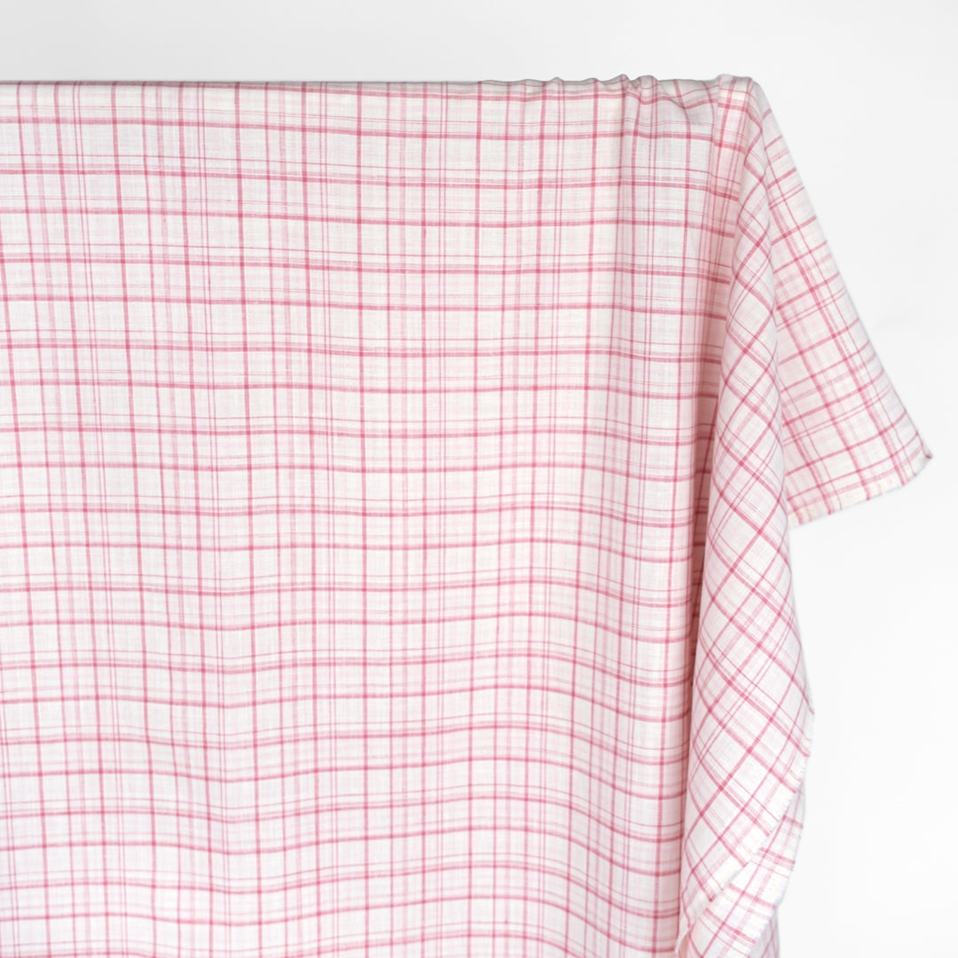 Plaid Yarn Dyed Linen - Cherry Blossom | Blackbird Fabrics