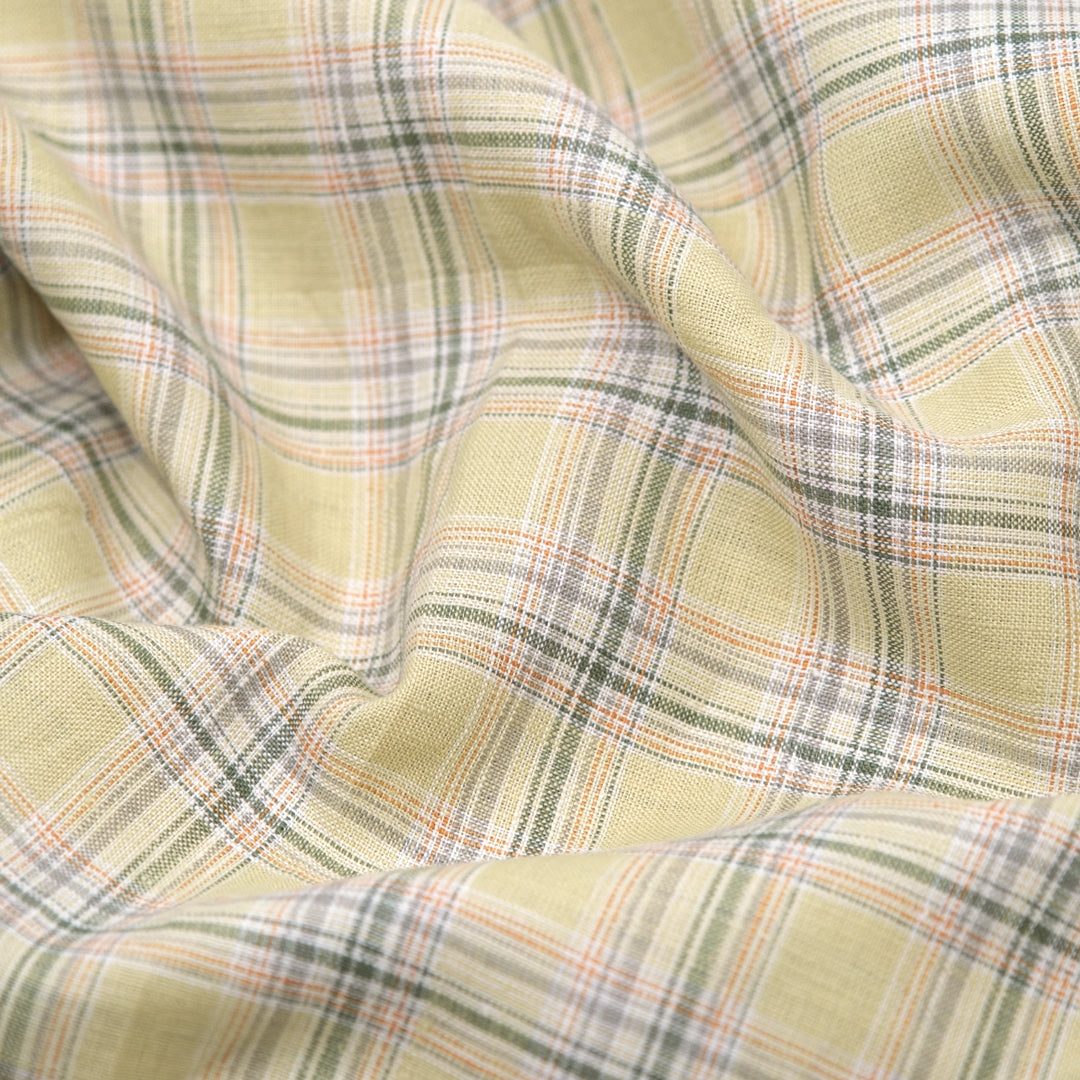 Plaid Yarn Dyed Linen - Lemon Grove | Blackbird Fabrics