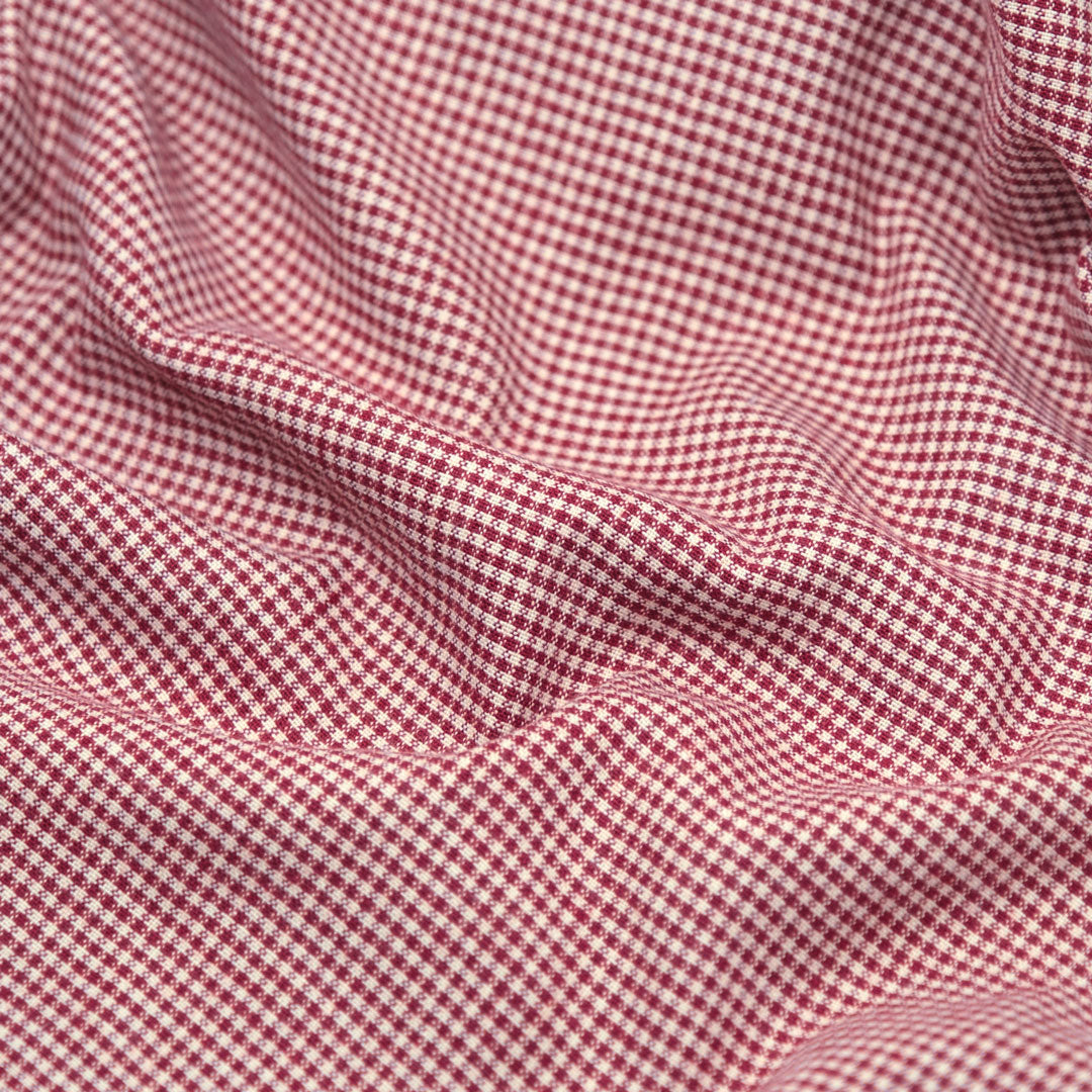 Micro Gingham Yarn Dyed Linen - Berry | Blackbird Fabrics