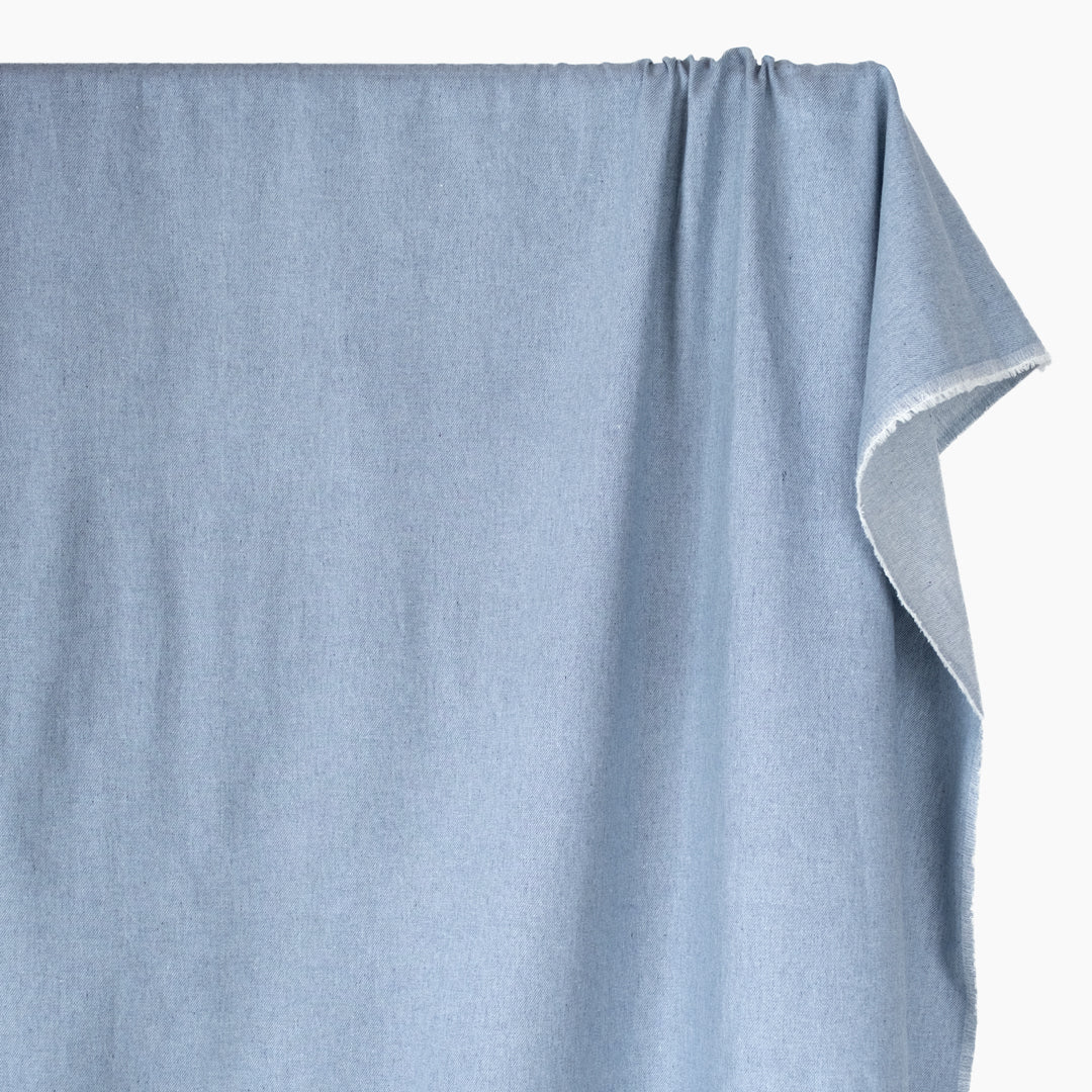 4.5oz Upcycled Denim Shirting - Light Blue Fleck