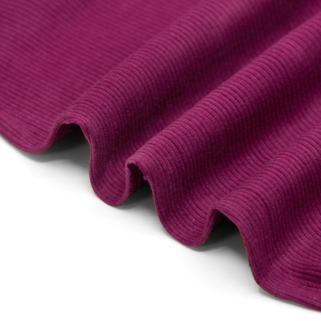 Unwind Bamboo Cotton Rib Knit - Amaranth | Blackbird Fabrics