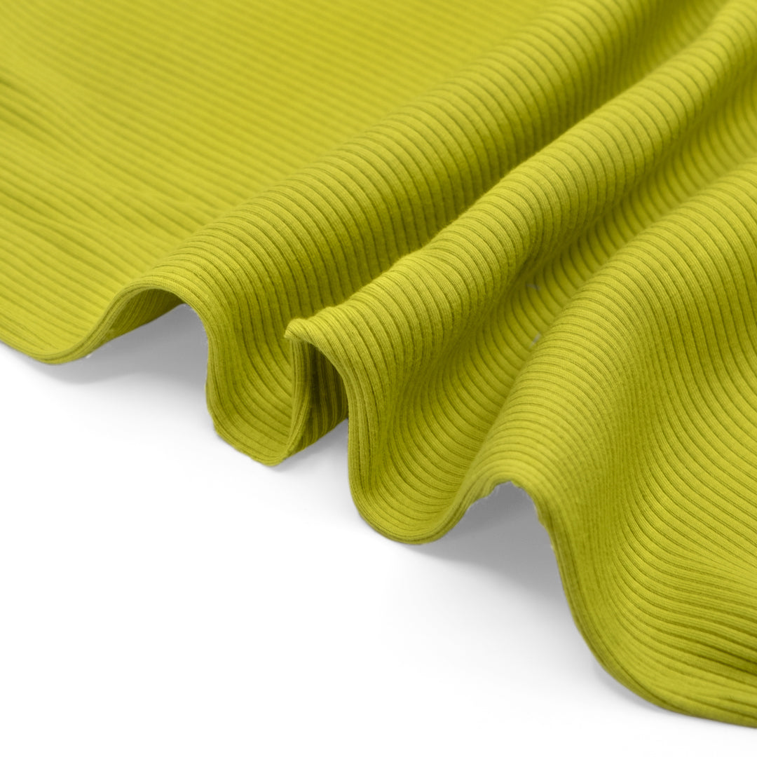 Unwind Bamboo Cotton Rib Knit - Electric Lime | Blackbird Fabrics
