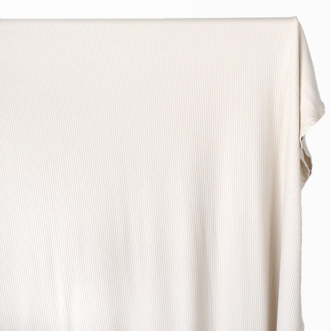 Unwind Bamboo Cotton Rib Knit - Ivory | Blackbird Fabrics