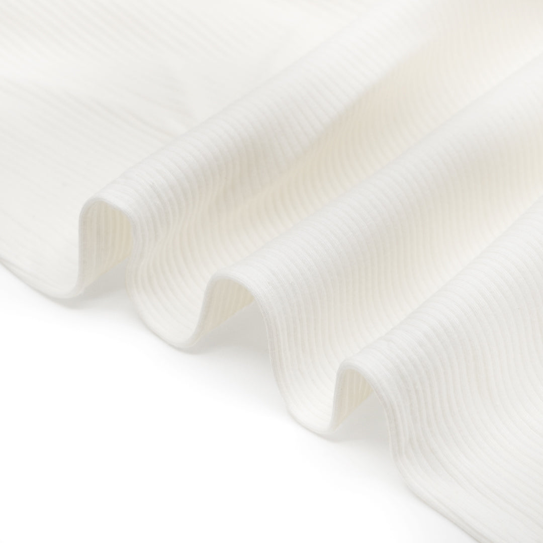 Unwind Bamboo Cotton Rib Knit - Ivory | Blackbird Fabrics