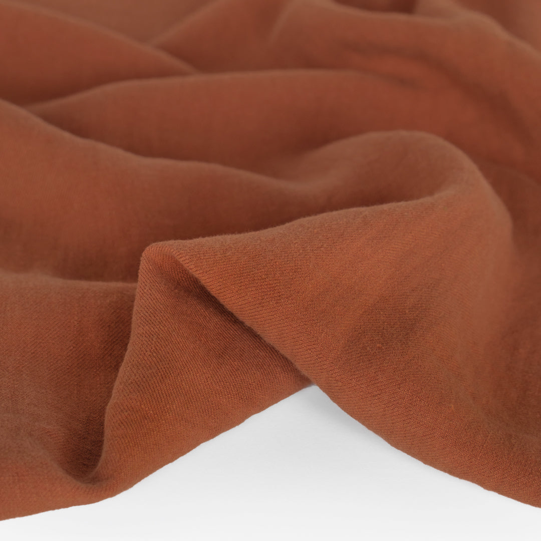 6.5oz Laundered Linen Twill - Red Clay