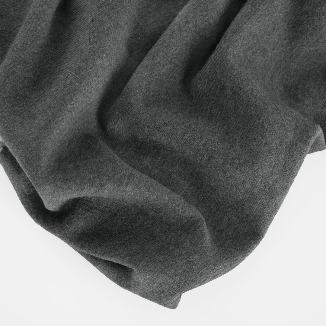 100% Organic Cotton Sweatshirt Fleece - Heather Charcoal