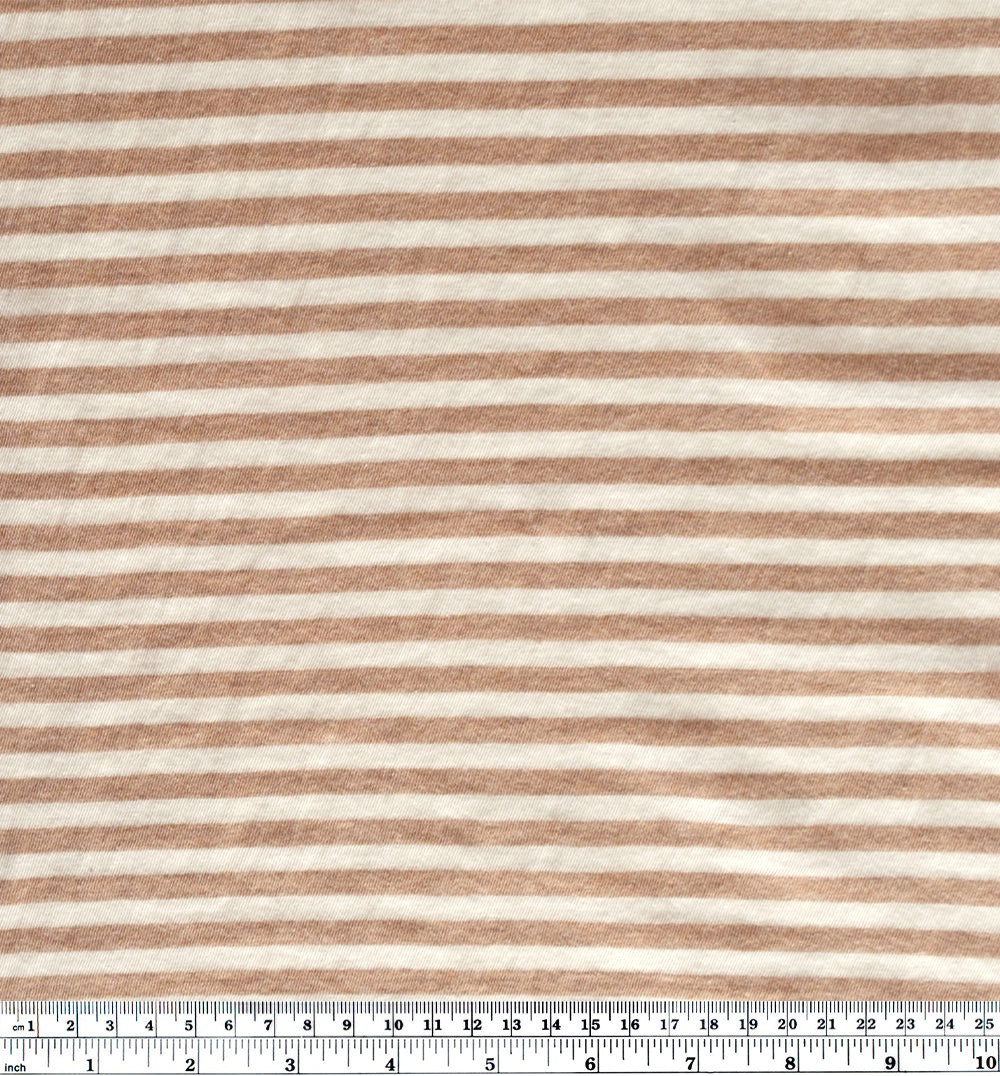 Striped Organic Cotton Jersey - Biscuit/Ivory