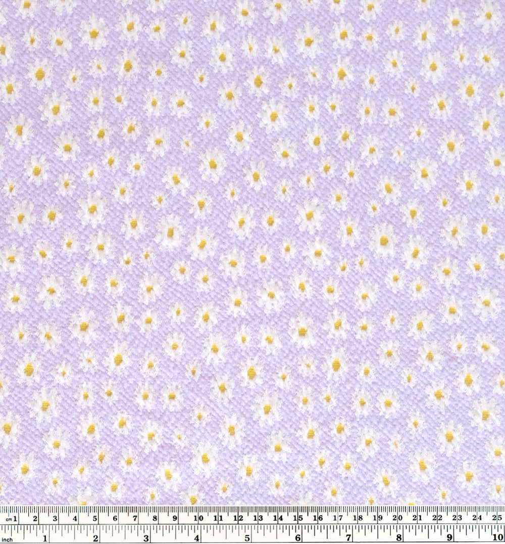 Meadow Daisy Cotton Double Knit - Frosted Lilac | Blackbird Fabrics