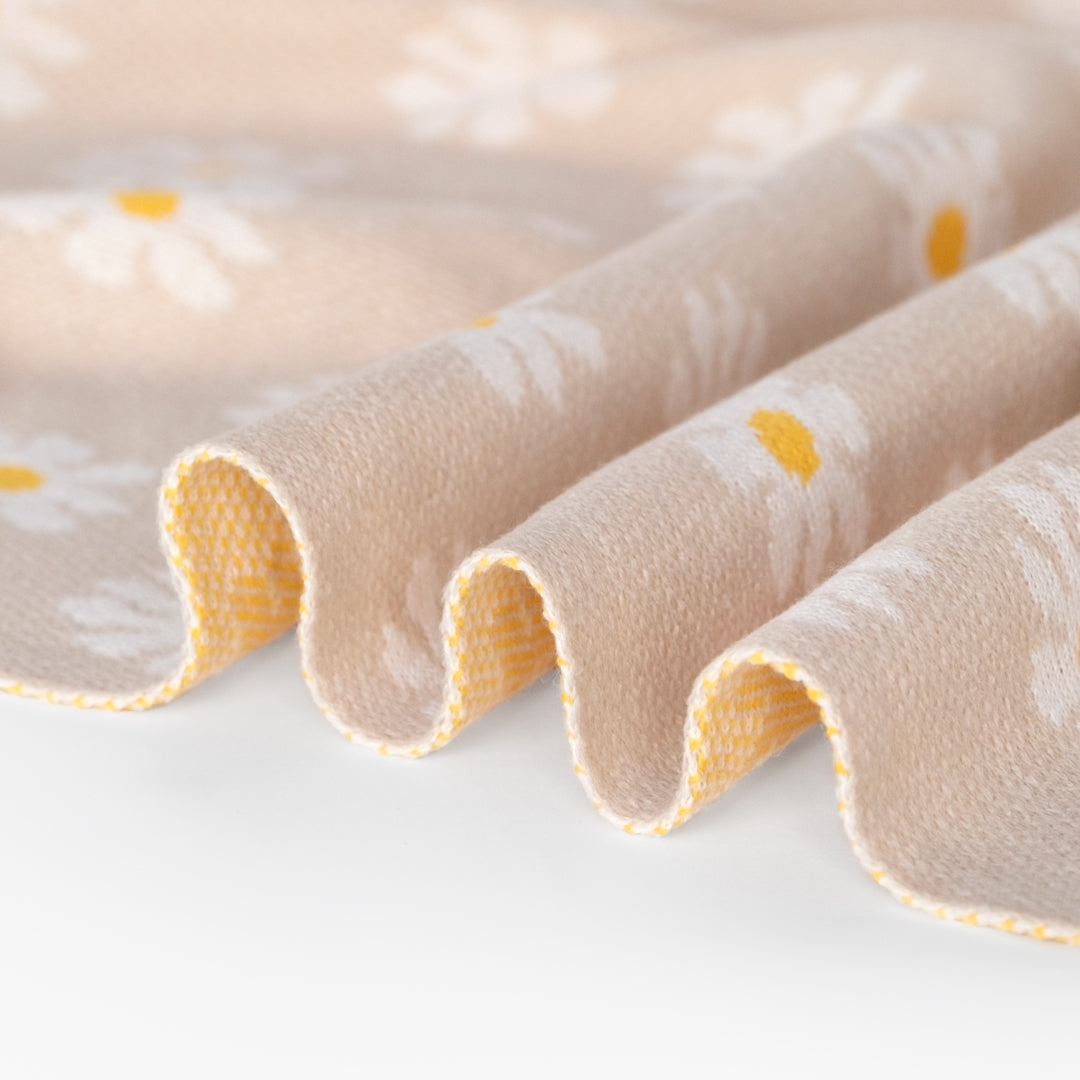 Daisy Jacquard Sweater Knit - Beige/Yolk/White