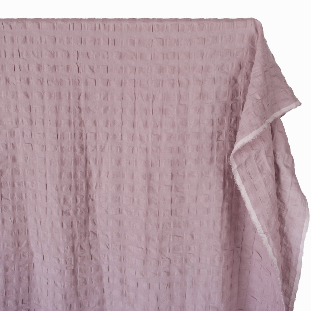 Check Linen Viscose Gauze - Dusty Lilac | Blackbird Fabrics