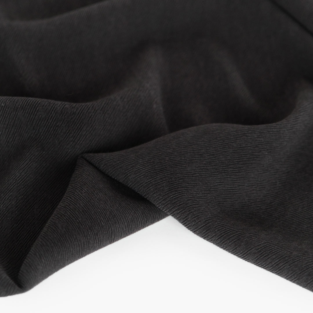 Textured TENCEL™ Lyocell Blend - Black | Blackbird Fabrics