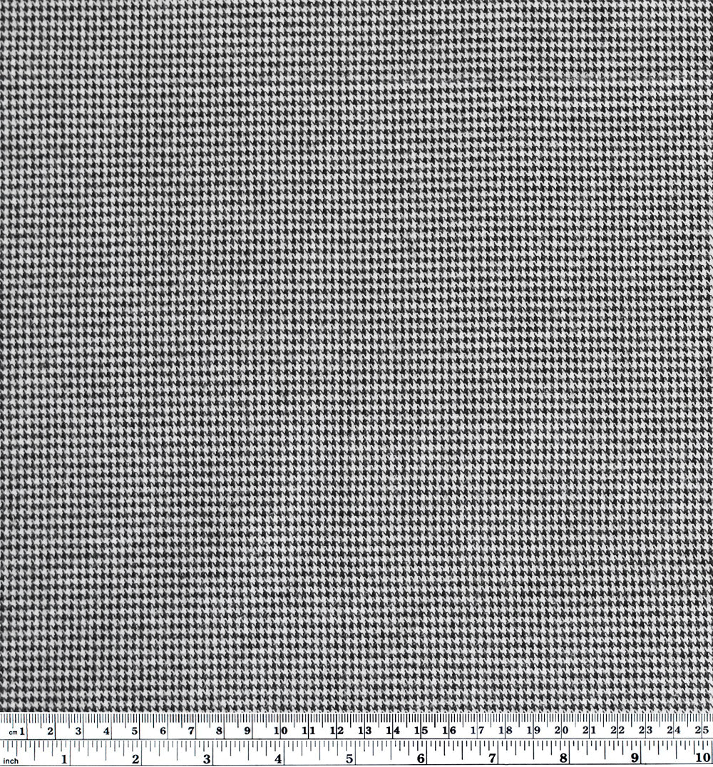 Mini Houndstooth Cotton Flannel - Black/Light Grey