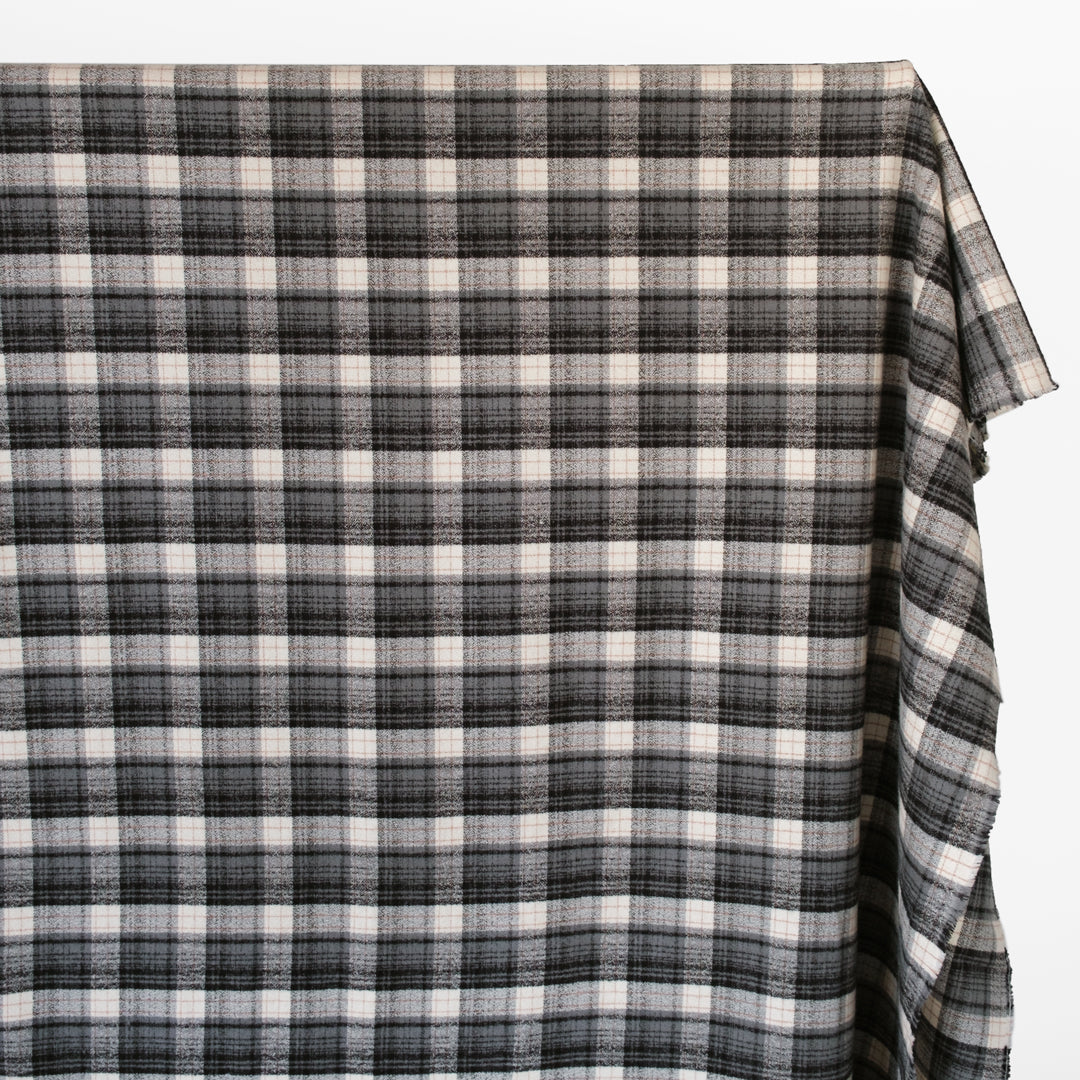 Plaid Cotton Flannel - Grey/Black/White