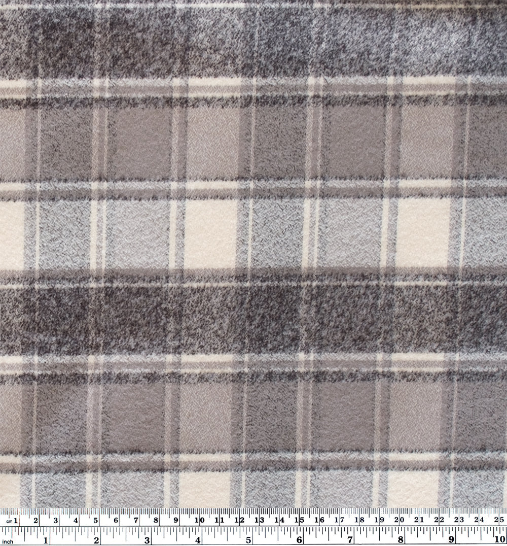 Plaid Cotton Flannel - Grey/White