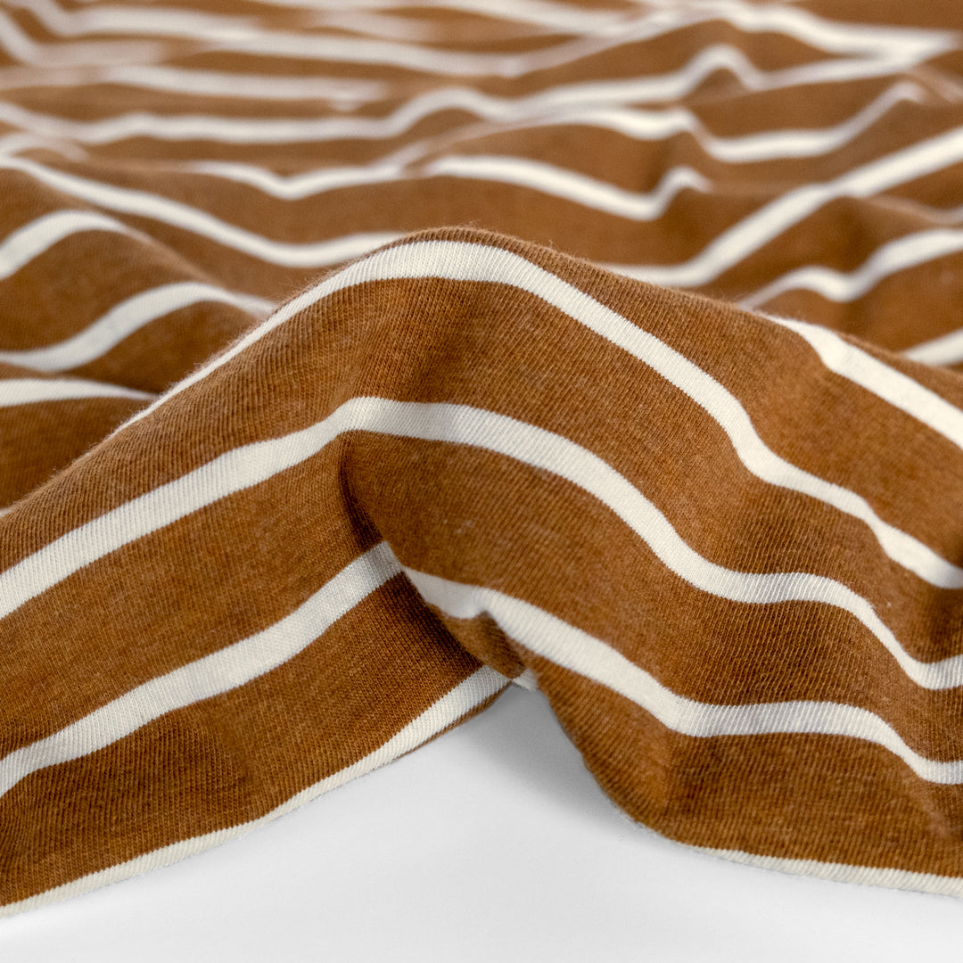 Striped Cotton Jersey - Gingerbread/Ivory