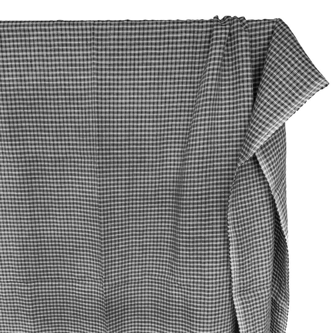 90s Check Yarn Dyed Linen - Black/Grey/Ivory
