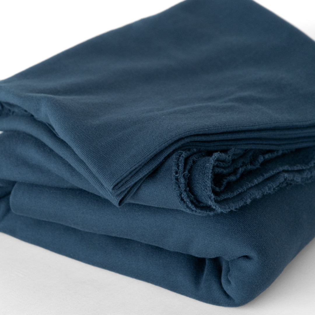 100% Organic Cotton Sweatshirt Fleece - Petrol