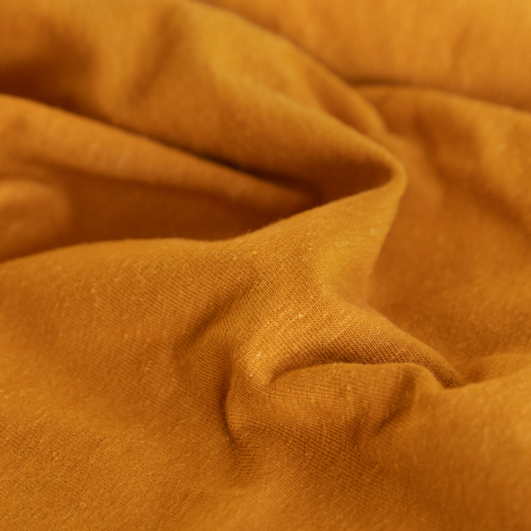 Hemp & Organic Cotton Jersey - Saffron | Blackbird Fabrics