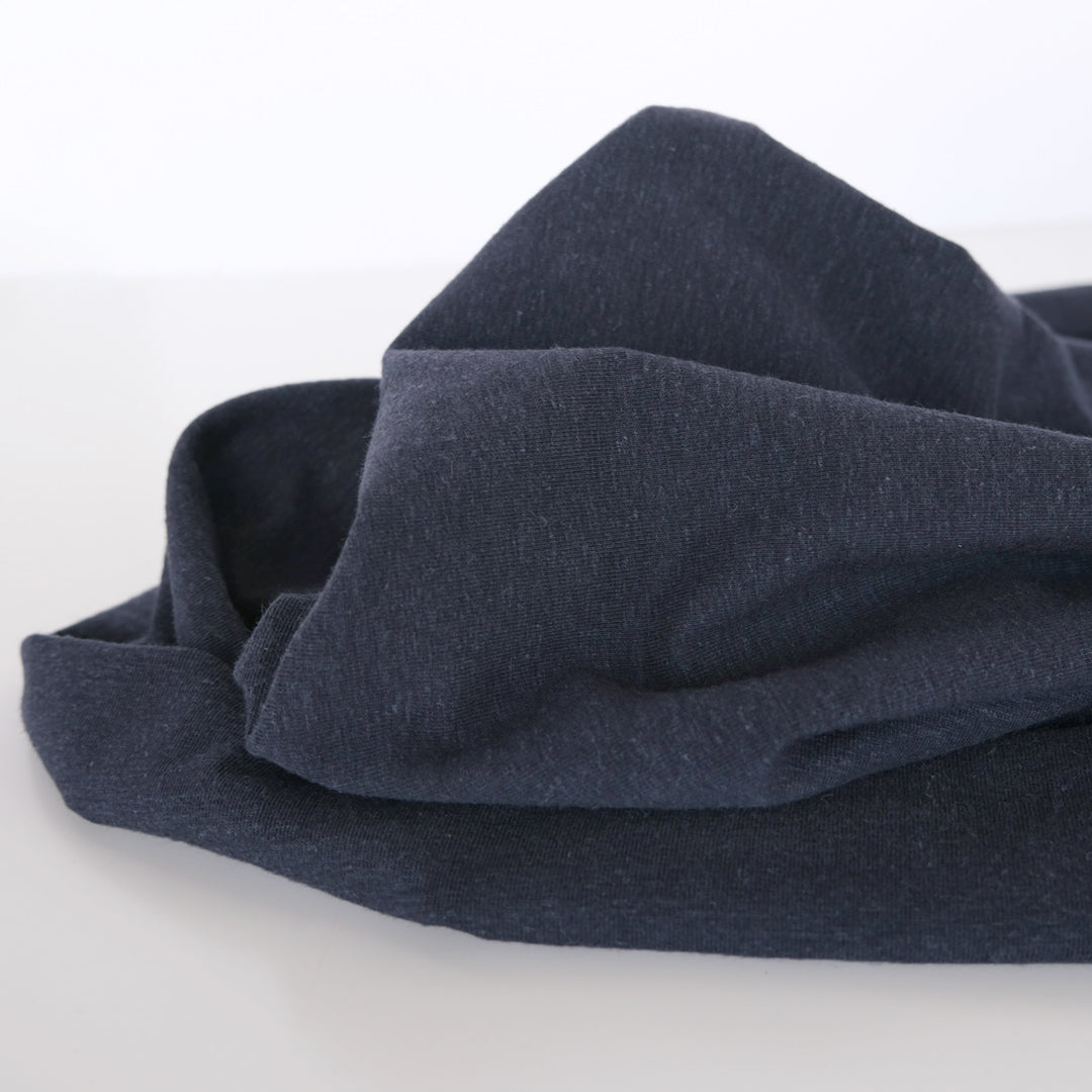 Hemp & Organic Cotton Jersey - Navy | Blackbird Fabrics