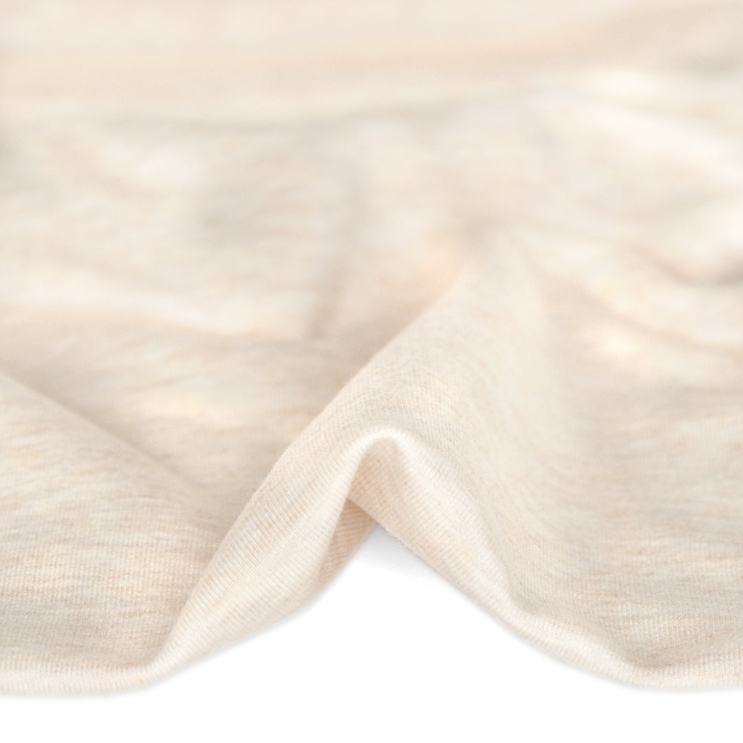 Bamboo & Cotton Stretch Fleece - Heather Almond