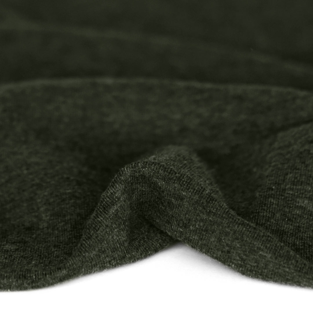 Bamboo & Cotton Stretch Fleece in Heather Forest | Blackbird Fabrics