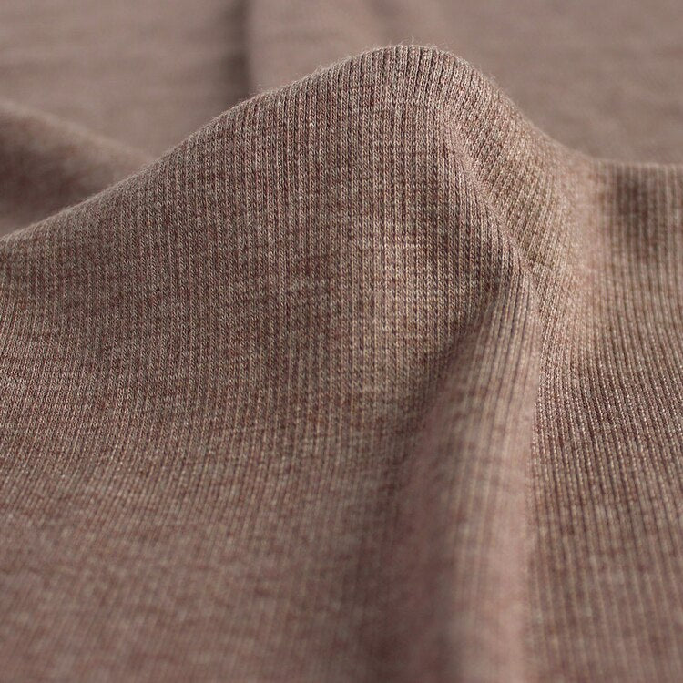 Bamboo & Cotton 2x2 Ribbing - Heather Mocha