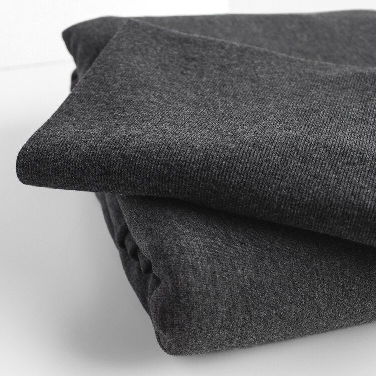 Bamboo & Cotton Stretch Fleece - Heather Charcoal