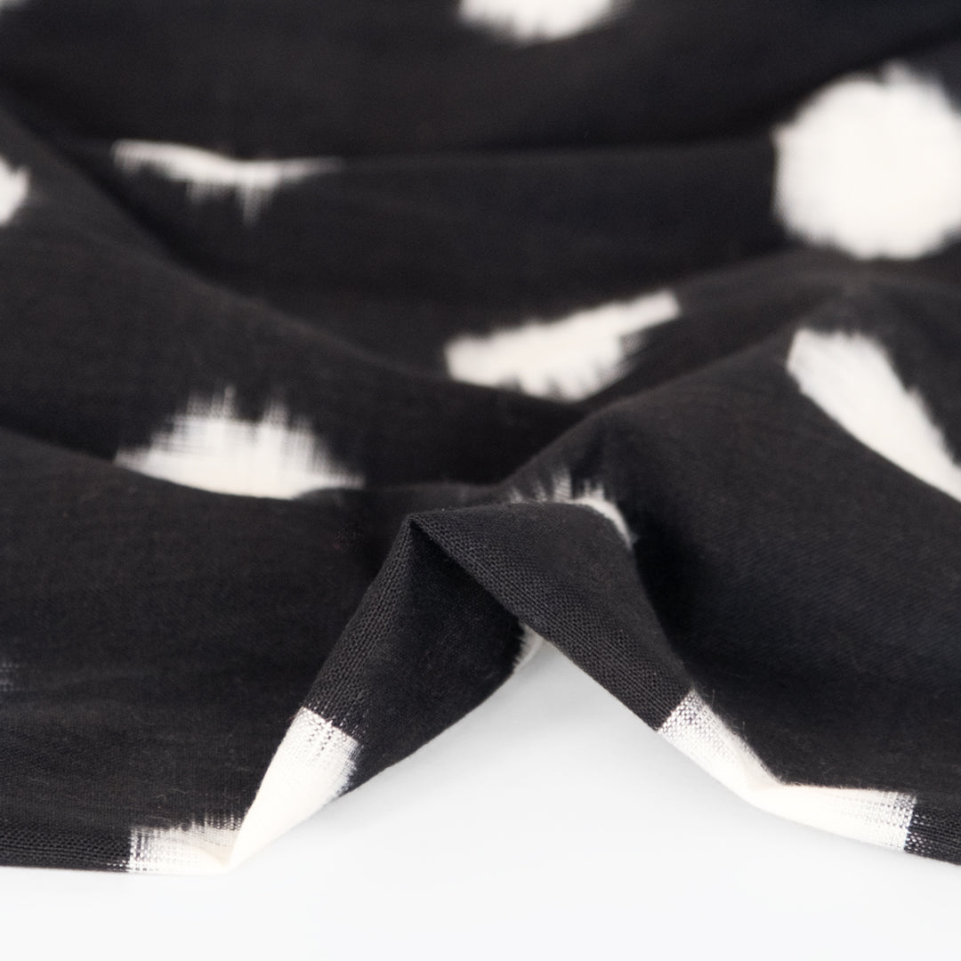 Handwoven Cotton Ikat - Black/White | Blackbird Fabrics