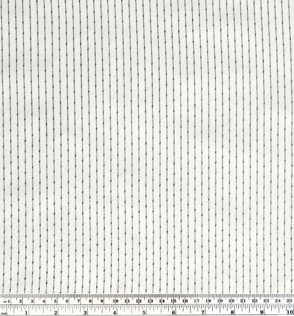Dotted Stripe Cotton Dobby - Ivory/Black