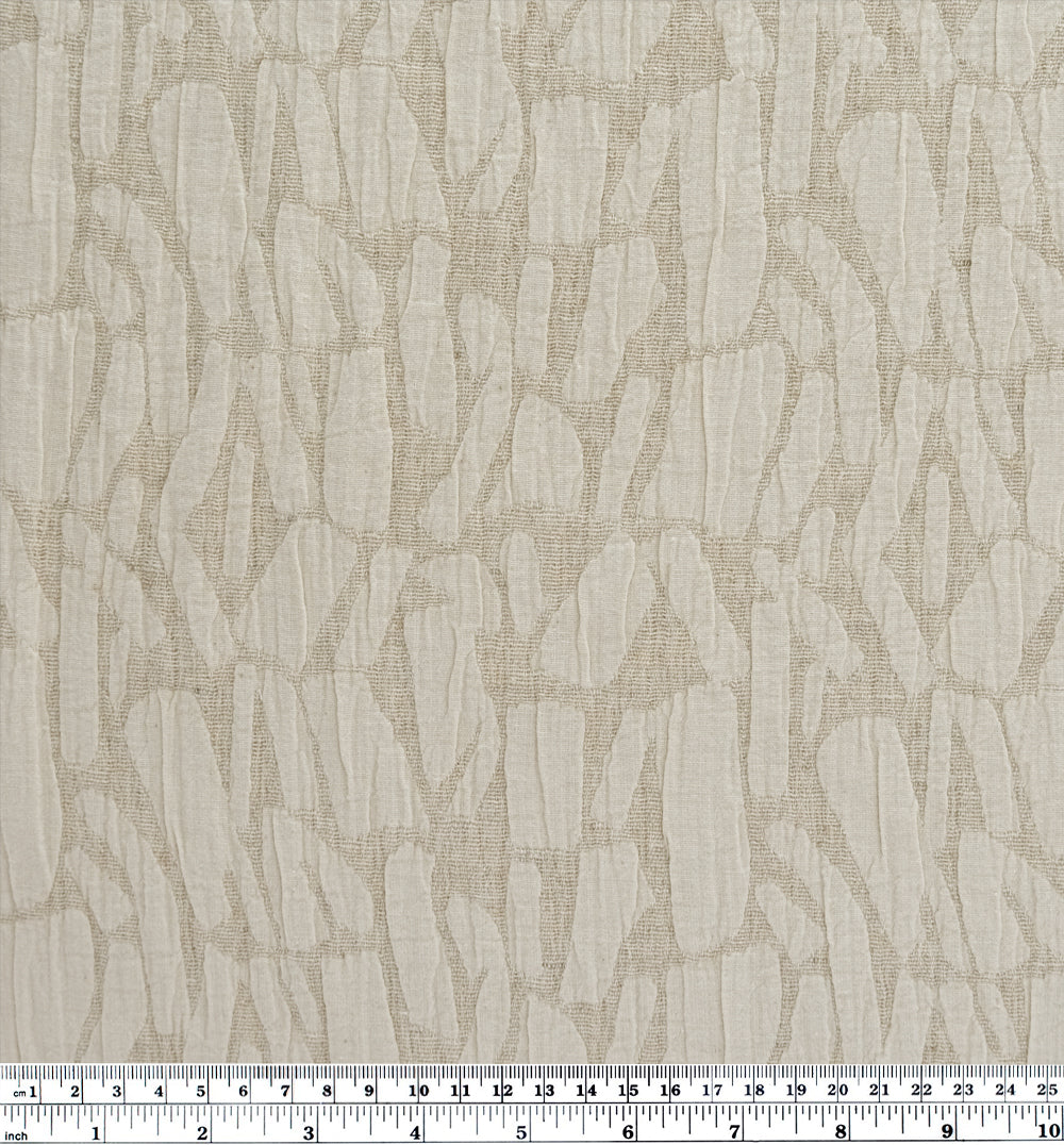 Abstract Textured Cotton Blend Jacquard - Oatmeal