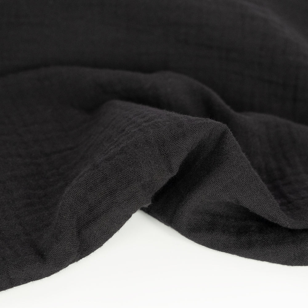 Organic Cotton Double Gauze Black Blackbird Fabrics