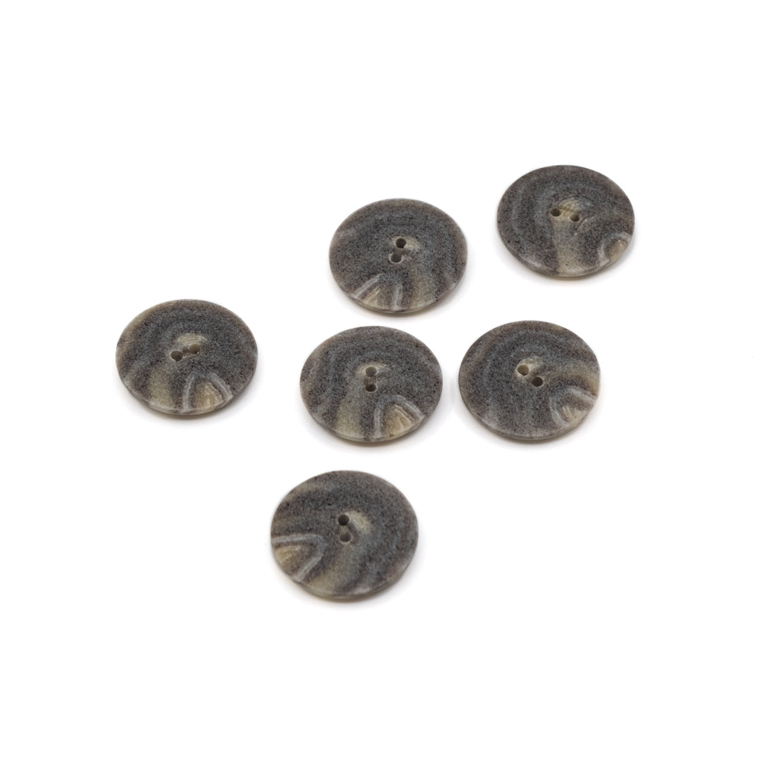 Graphite 25mm Recycled Polyester Buttons - Set of 6 | Blackbird Fabrics